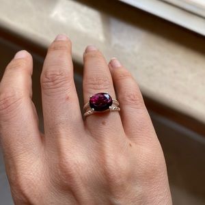 Rare umbalite/rhodolite garnet ring sterling 4